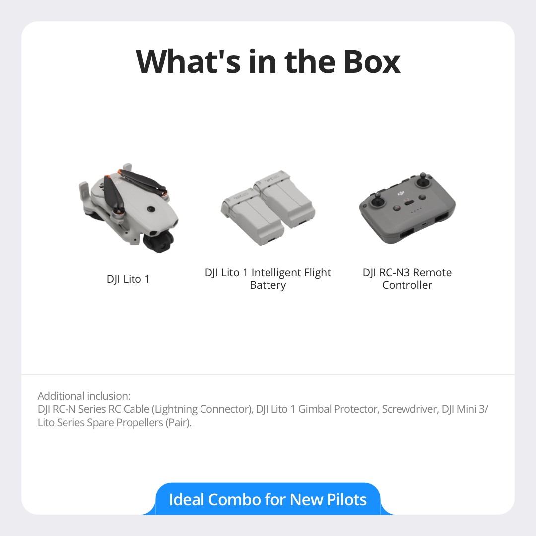 DJI Lito 1  - 4K Video | 8K Image | Obstacle Sensing | ActiveTrack | 15km Transmission