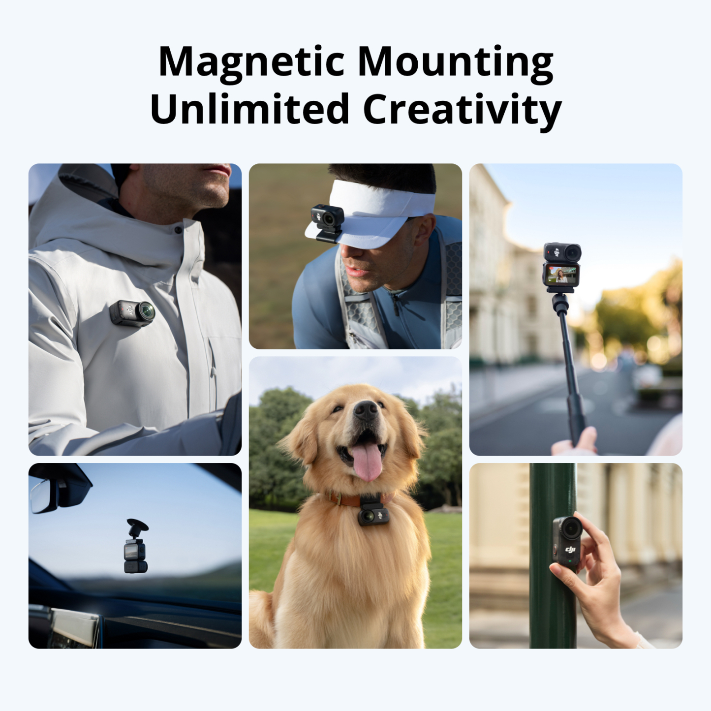 DJI Osmo Nano - Ultra-Light | Magnetic Mounting | 1/1.3" Sensor | 4K 60fps | 143° View | IPX4 Splash-Proof