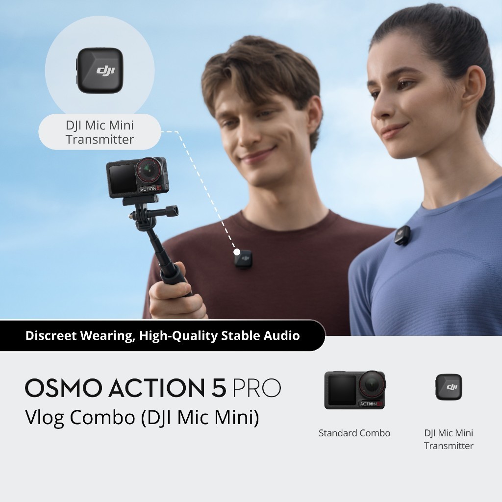 DJI Osmo Action 5 Pro - New Gen 1/1.3" sensor | Subject Tracking | 32x Slow Motion |
