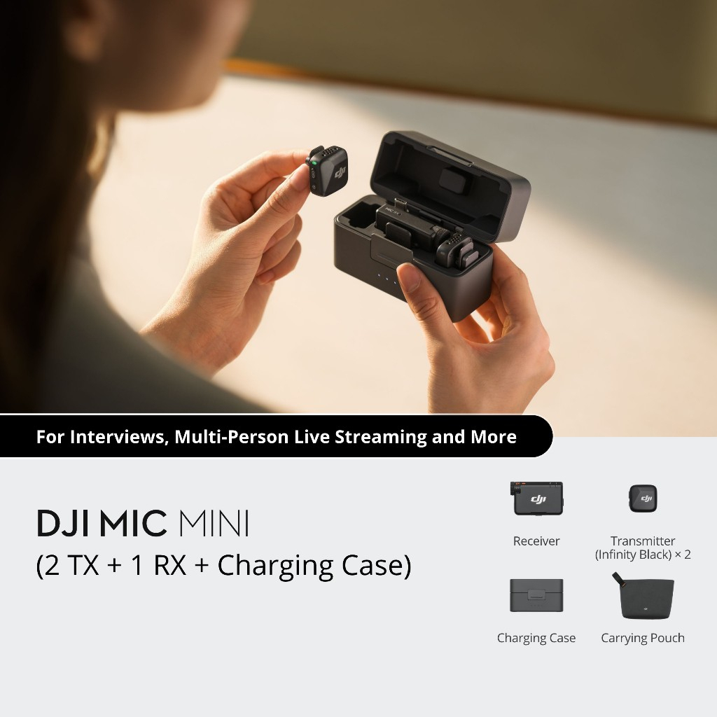 DJI Mic Mini - Ultralight, Discreet Microphone | 11.5h Operating Time