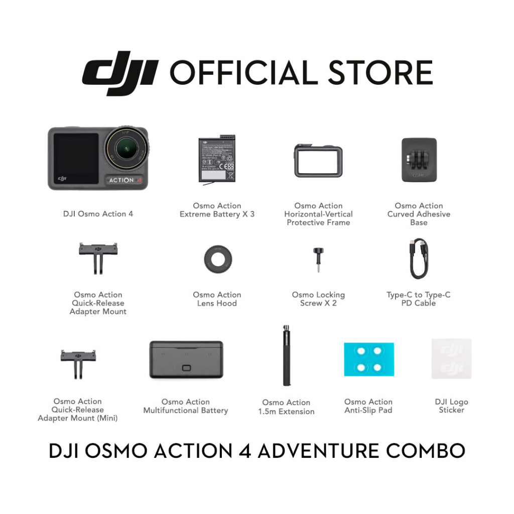 DJI Osmo Action 4 - Action Camera |10-bit & D-Log M Color Performance | Long-Lasting Battery Life