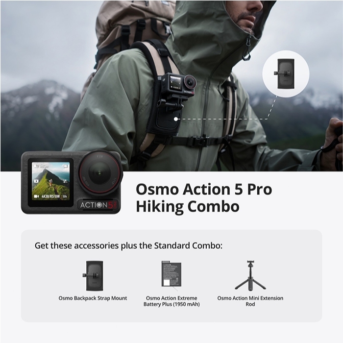 DJI Osmo Action 5 Pro - New Gen 1/1.3" sensor | Subject Tracking | 32x Slow Motion |