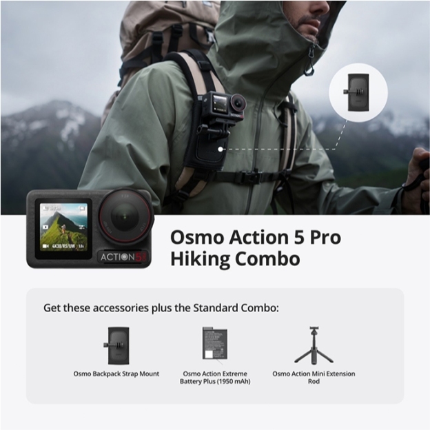 DJI Osmo Action 5 Pro - New Gen 1/1.3" sensor | Subject Tracking | 32x Slow Motion |
