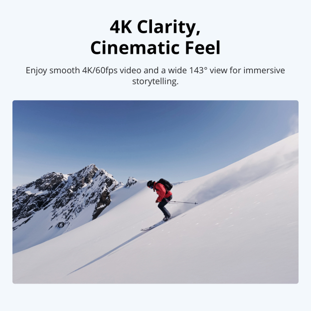 DJI Osmo Nano - Ultra-Light | Magnetic Mounting | 1/1.3" Sensor | 4K 60fps | 143° View | IPX4 Splash-Proof