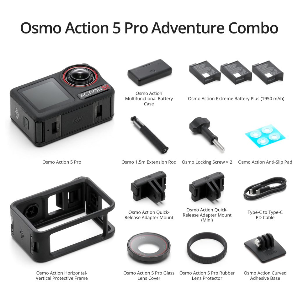 DJI Osmo Action 5 Pro - New Gen 1/1.3" sensor | Subject Tracking | 32x Slow Motion |
