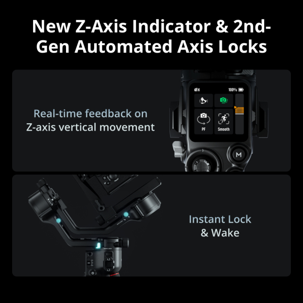 DJI RS 5 – Lightweight Commercial Gimbal | Intelligent Tracking | Electronic Briefcase Handle | 1-Hour Fast Charge | Auto Axis Locks