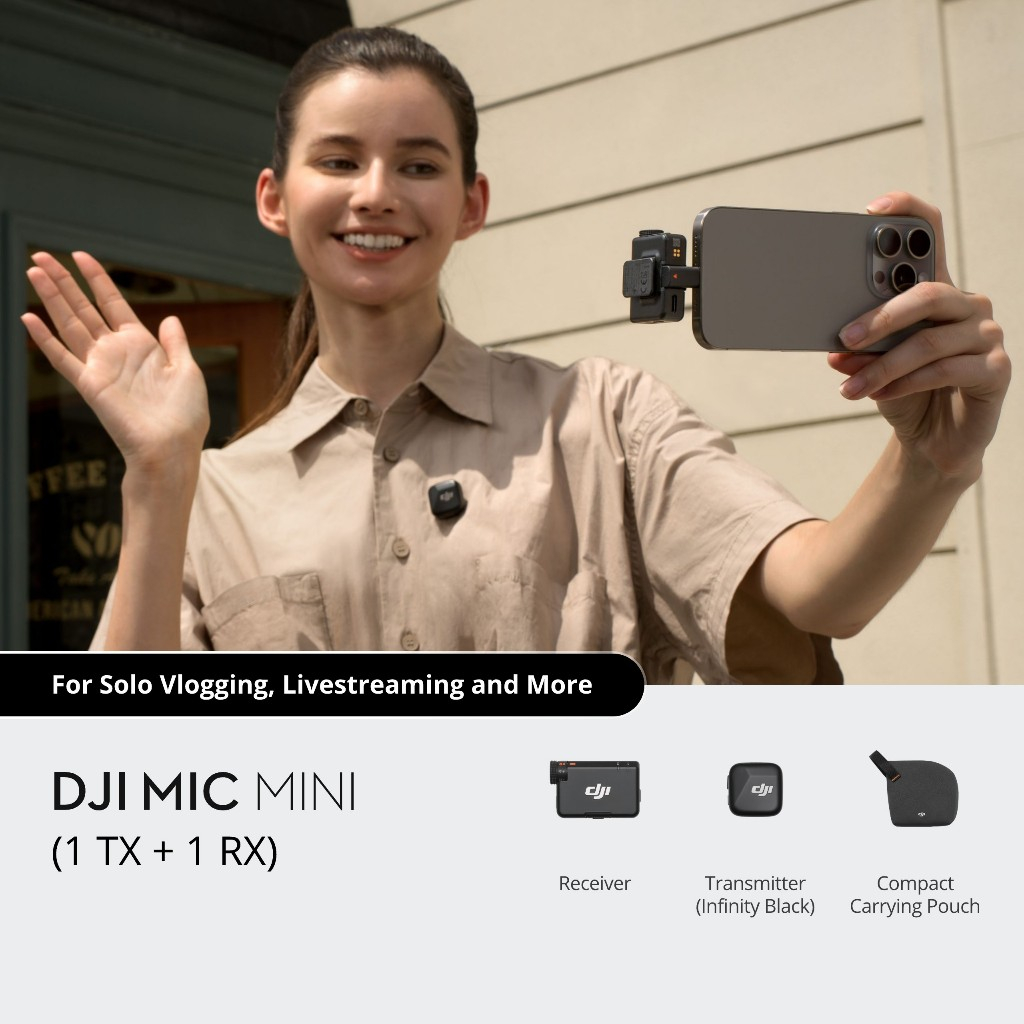 DJI Mic Mini - Ultralight, Discreet Microphone | 11.5h Operating Time | High-Quality Audio |