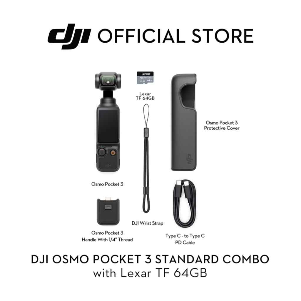 DJI Osmo Pocket 3 - Handheld 1-Inch CMOS & 4K/120fps | 2-Inch Rotatable Screen