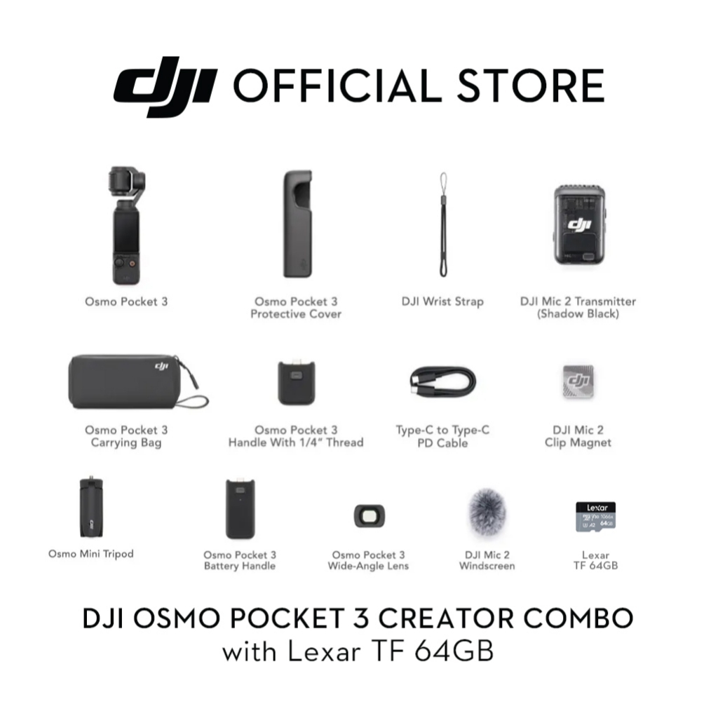 DJI Osmo Pocket 3 - Handheld 1-Inch CMOS & 4K/120fps | 2-Inch Rotatable Screen