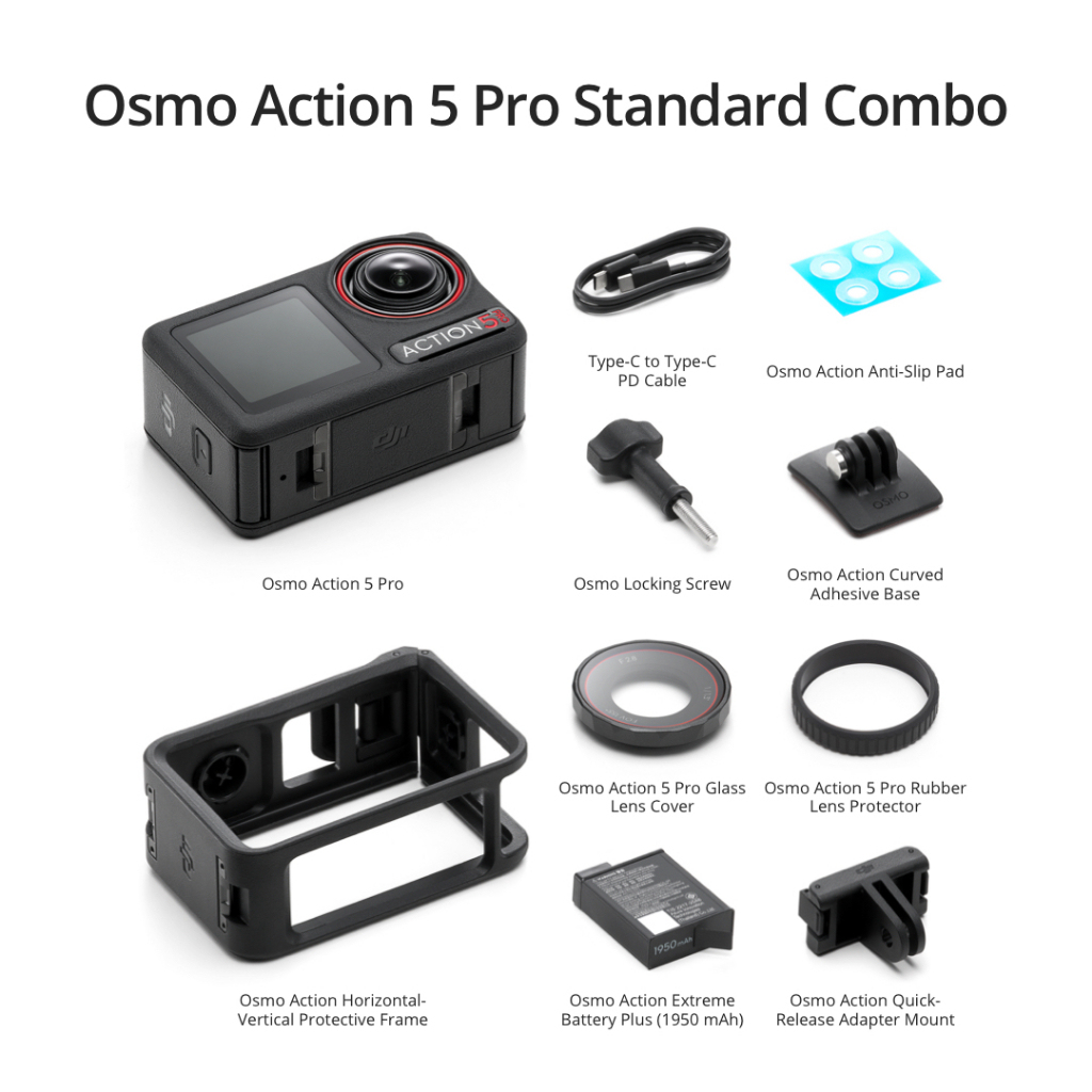 DJI Osmo Action 5 Pro - New Gen 1/1.3" sensor | Subject Tracking | 32x Slow Motion |