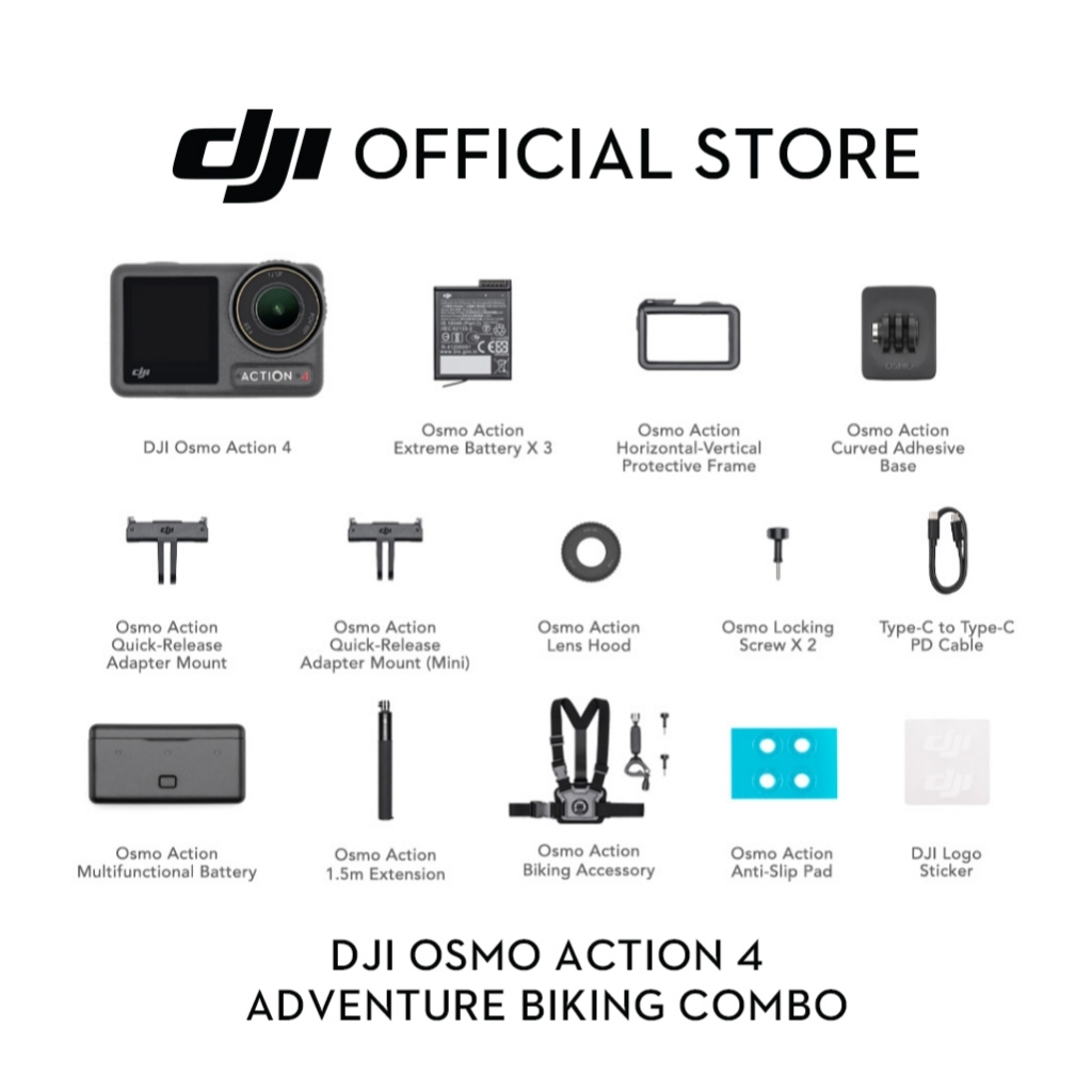 DJI Osmo Action 4 - Action Camera |10-bit & D-Log M Color Performance | Long-Lasting Battery Life