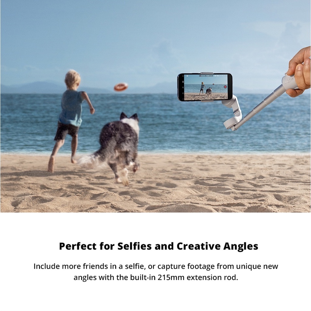 DJI OM 5 Smartphone Gimbal Stabilizer, 3-Axis Phone Gimbal, Built-in Extension Rod (Refurbished)