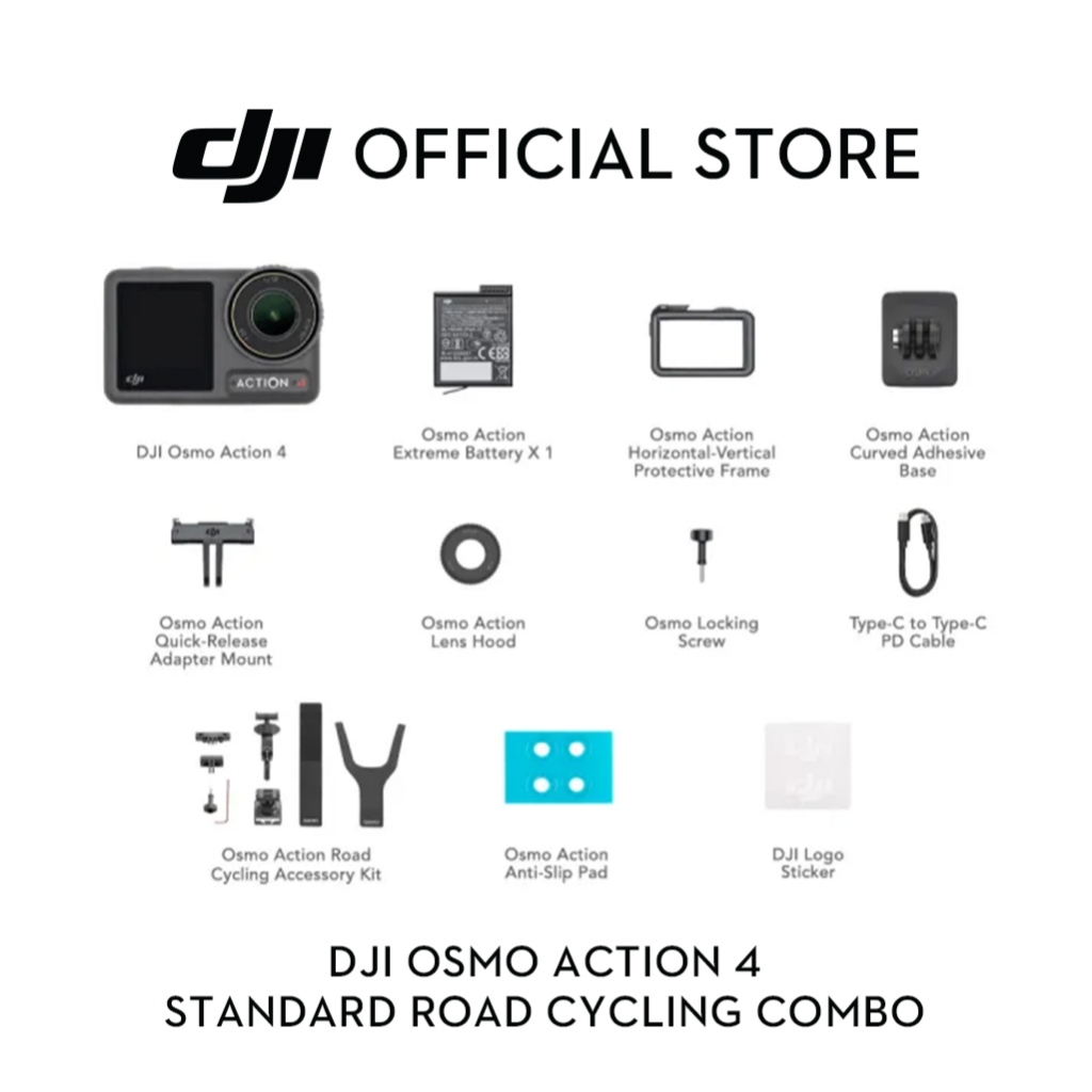 DJI Osmo Action 4 - Action Camera |10-bit & D-Log M Color Performance | Long-Lasting Battery Life