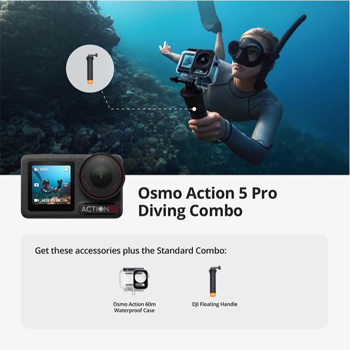 DJI Osmo Action 5 Pro - New Gen 1/1.3" sensor | Subject Tracking | 32x Slow Motion |