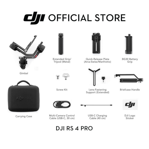 DJI RS 4 Pro - Gimbal Stabilizer | 4.5kg Payload Capacity With a 20% Increase in Motor Torque