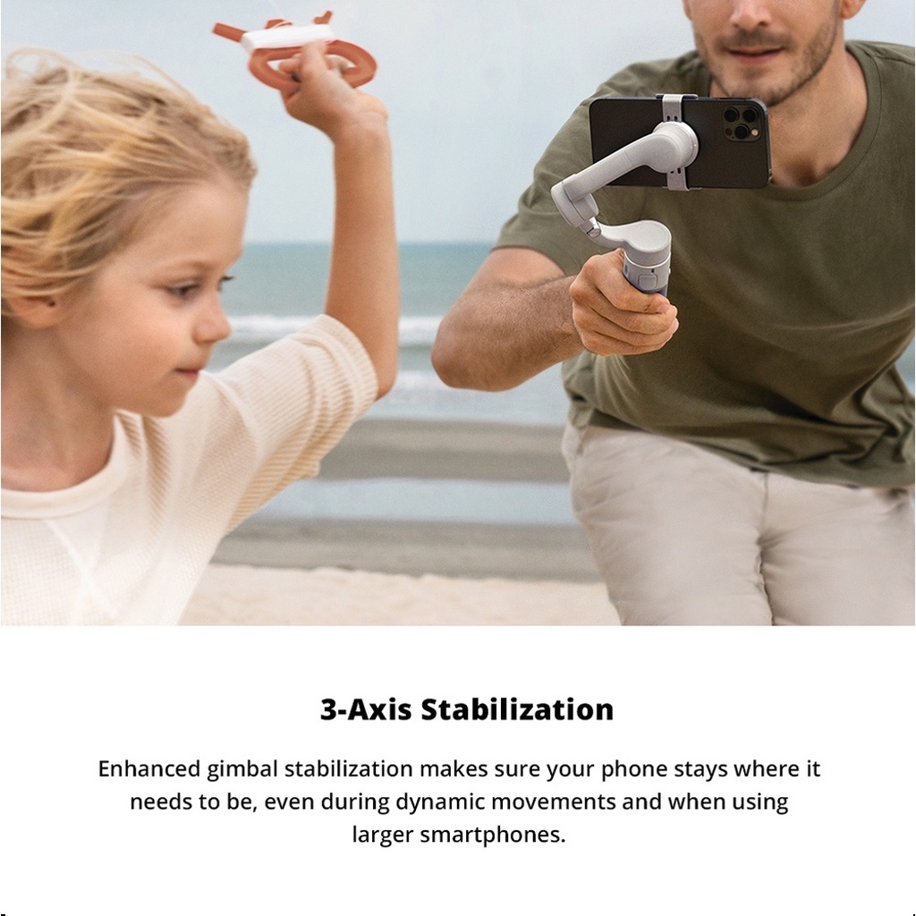 DJI OM 5 Smartphone Gimbal Stabilizer, 3-Axis Phone Gimbal, Built-in Extension Rod (Refurbished)