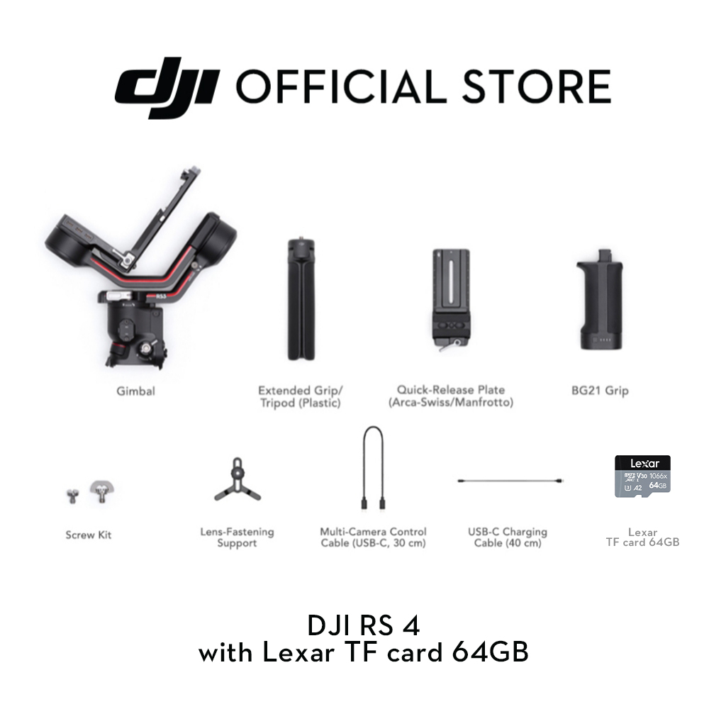 DJI RS 4 - Gimbal Stabilizer | 2nd-Gen Native Vertical Shooting | Joystick Mode