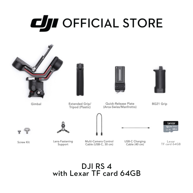 DJI RS 4 - Gimbal Stabilizer | 2nd-Gen Native Vertical Shooting | Joystick Mode