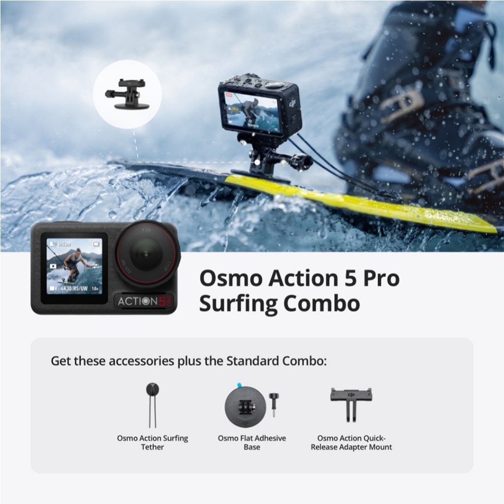 DJI Osmo Action 5 Pro - New Gen 1/1.3" sensor | Subject Tracking | 32x Slow Motion |