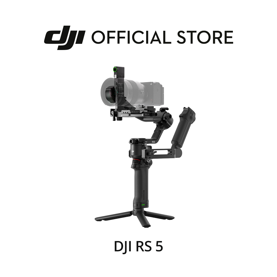 DJI RS 5 – Lightweight Commercial Gimbal | Intelligent Tracking | Electronic Briefcase Handle | 1-Hour Fast Charge | Auto Axis Locks