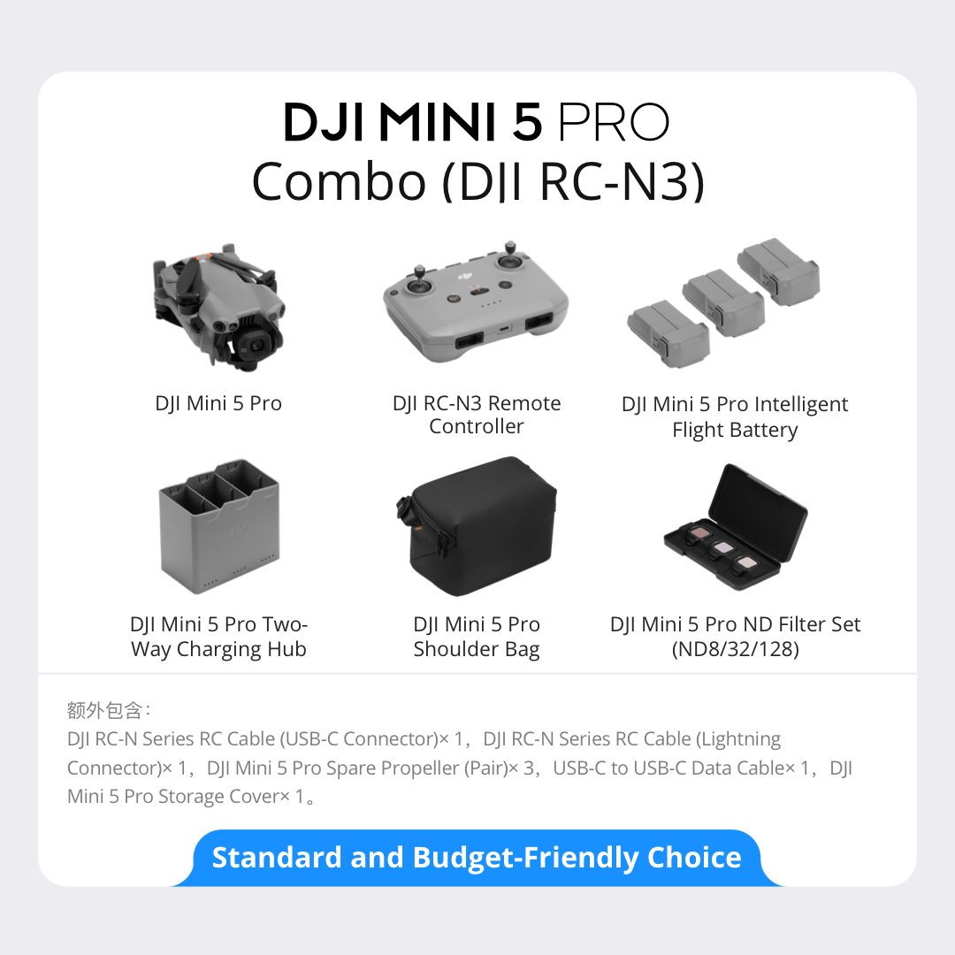 DJI Mini 5 Pro | 1-inch CMOS | 225° Flexible Gimbal Rotation | Upgraded ActiveTrack 360°
