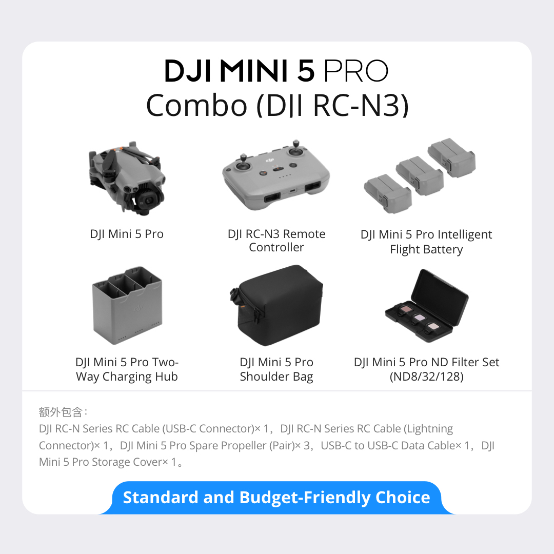 DJI Mini 5 Pro | 1-inch CMOS | 225° Flexible Gimbal Rotation | Upgraded ActiveTrack 360°