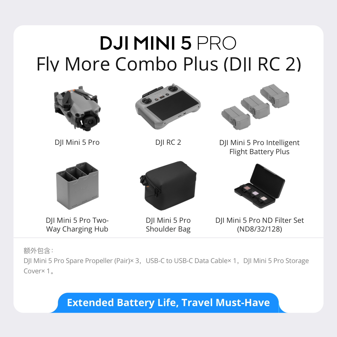 DJI Mini 5 Pro | 1-inch CMOS | 225° Flexible Gimbal Rotation | Upgraded ActiveTrack 360°