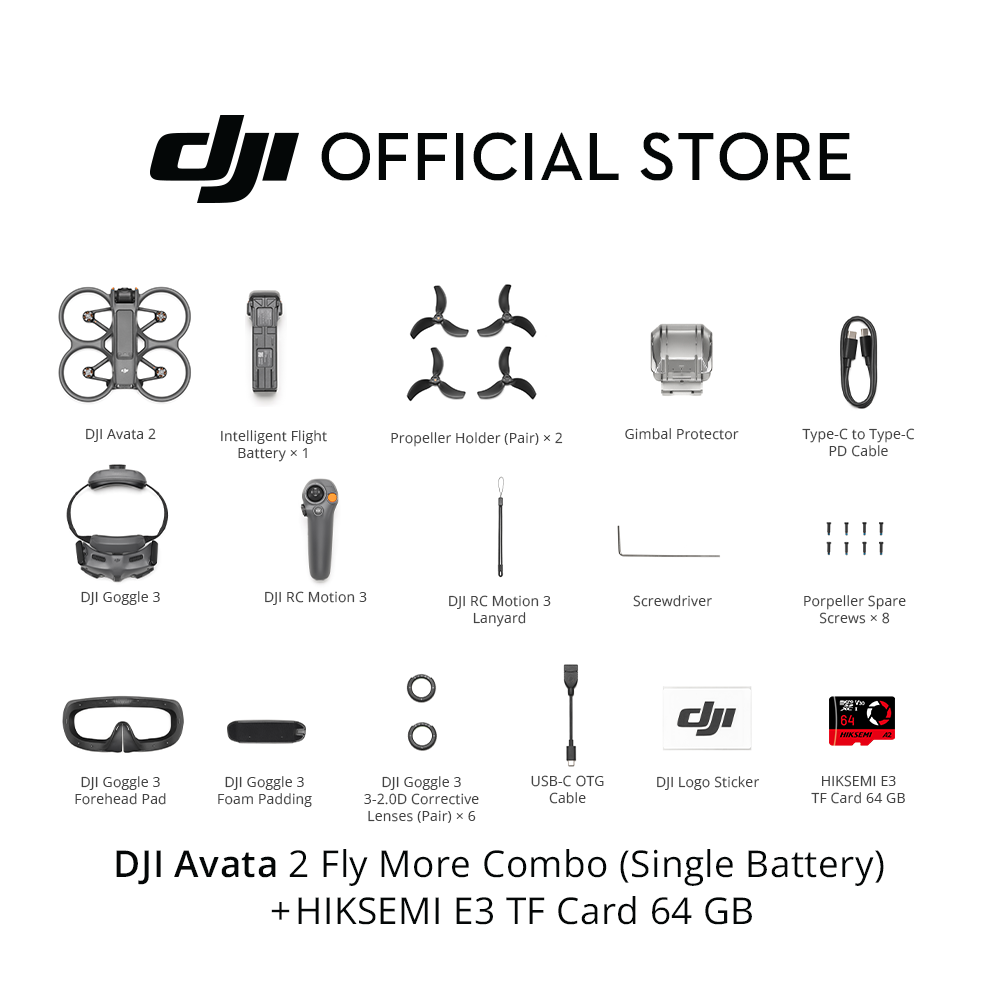 DJI Avata 2 - Camera Drones | Immersive Flight Experience | Intuitive Motion Control | Easy ACRO