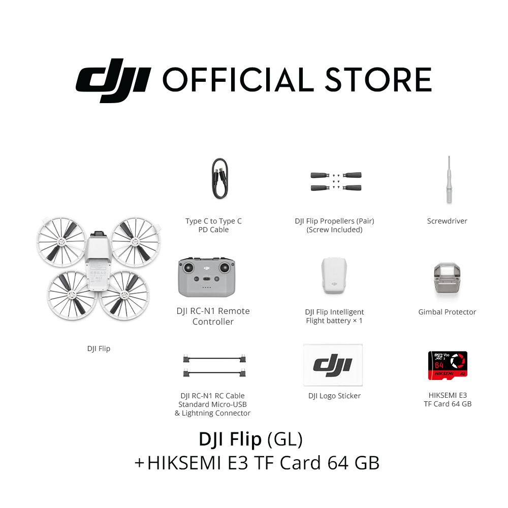 DJI Flip Foldable Full-Coverage Propeller Guard | 4K/60fps HDR Video | 31Min Max Flight