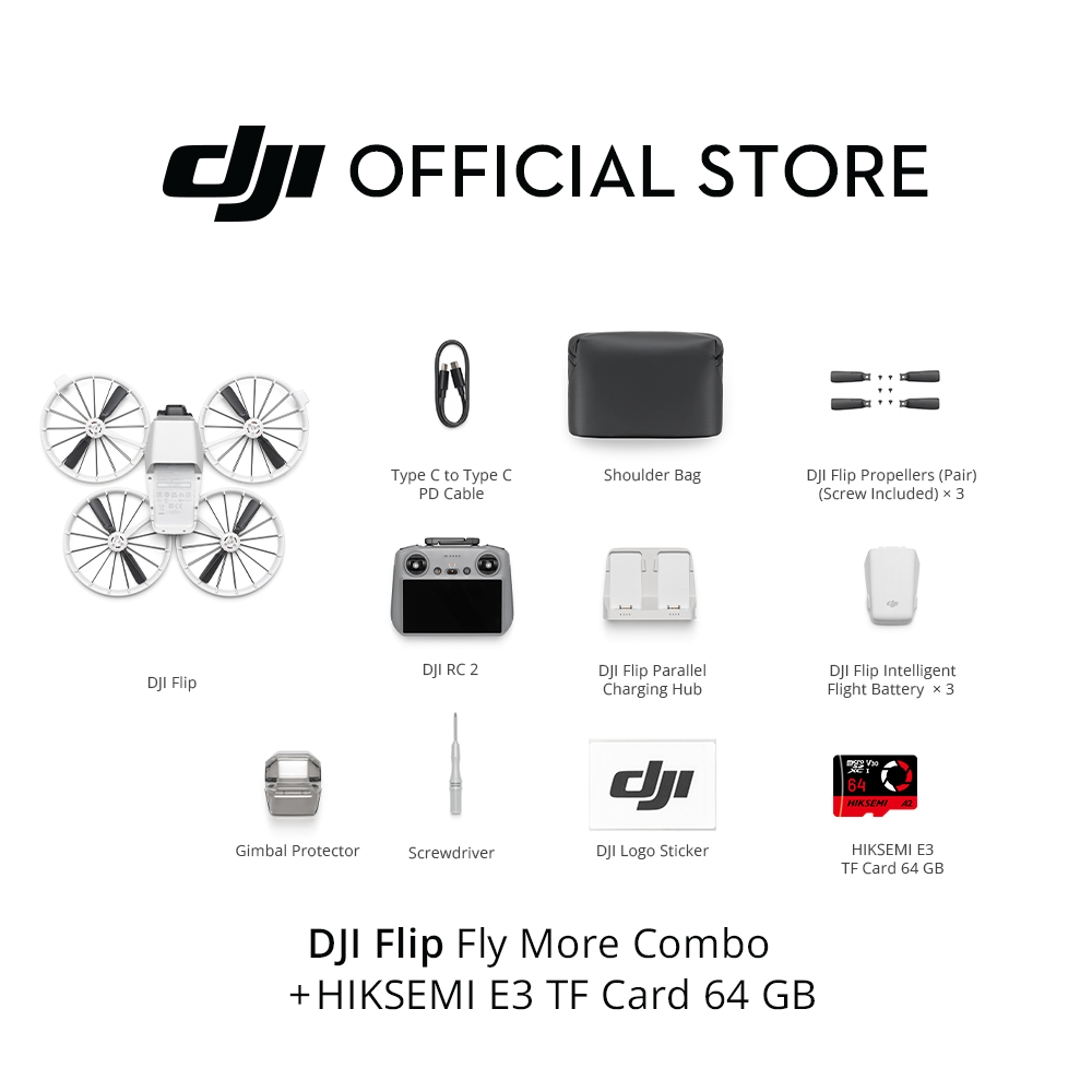 DJI Flip Foldable Full-Coverage Propeller Guard | 4K/60fps HDR Video | 31Min Max Flight