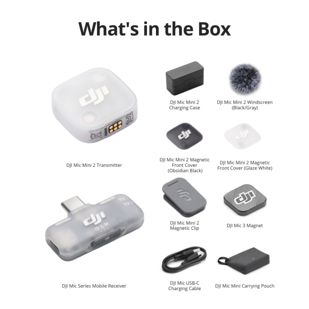 DJI Mic Mini 2 - Wireless Mic | Noise Cancelling | OsmoAudio Direct | 48 Hour Battery