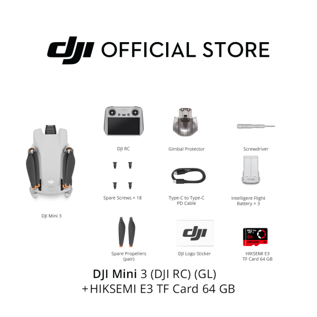DJI Mini 3 - Camera Drone I Under 249 g I 38/51 Min Flight Time I 4K HDR Video