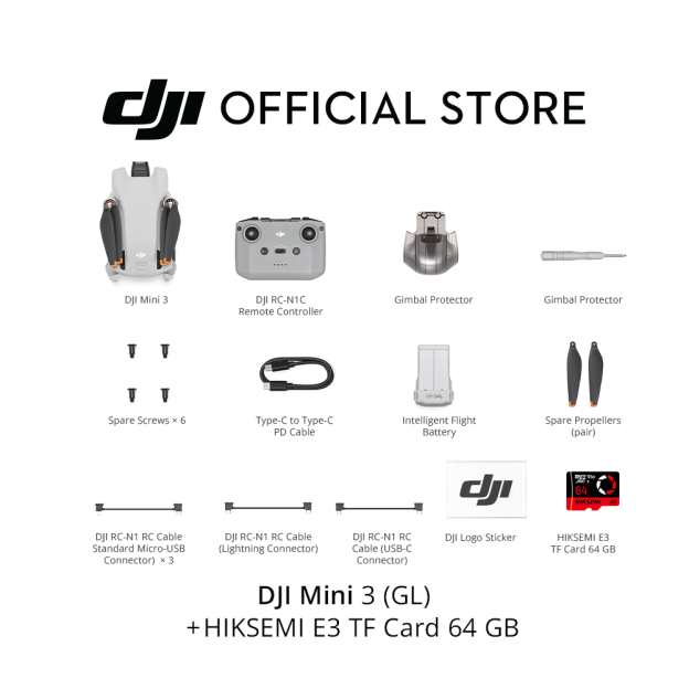 DJI Mini 3 - Camera Drone I Under 249 g I 38/51 Min Flight Time I 4K HDR Video