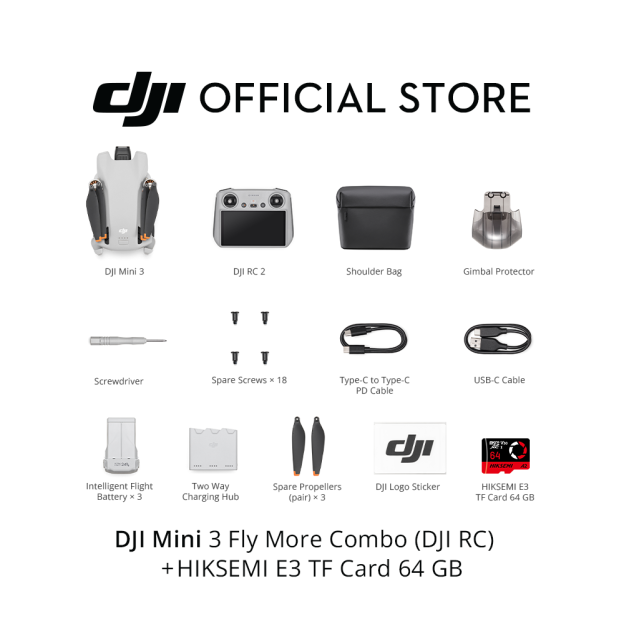DJI Mini 3 - Camera Drone I Under 249 g I 38/51 Min Flight Time I 4K HDR Video