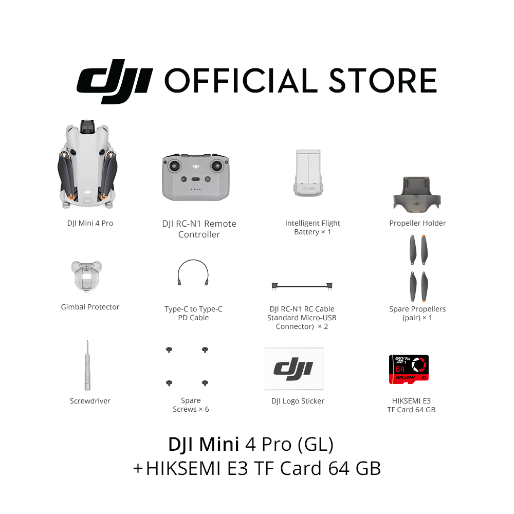 DJI Mini 4 Pro - Camera Drone 4K/60fps HDR | True Vertical Shooting | Extended Battery Life