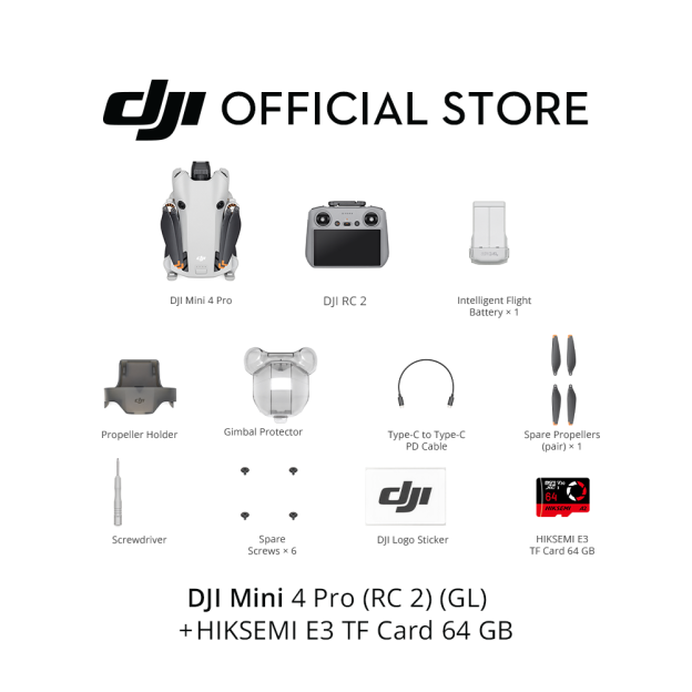 DJI Mini 4 Pro - Camera Drone 4K/60fps HDR | True Vertical Shooting | Extended Battery Life