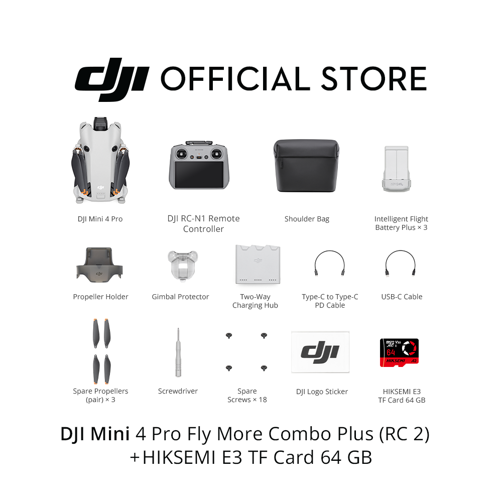 DJI Mini 4 Pro - Camera Drone 4K/60fps HDR | True Vertical Shooting | Extended Battery Life