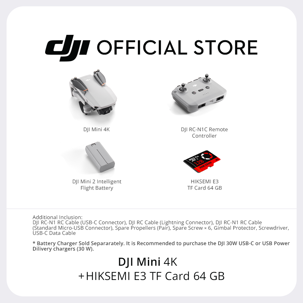 DJI Mini 4K - Light & Portable Camera Drone Under 249g | 4K/30fps High Quality Footage