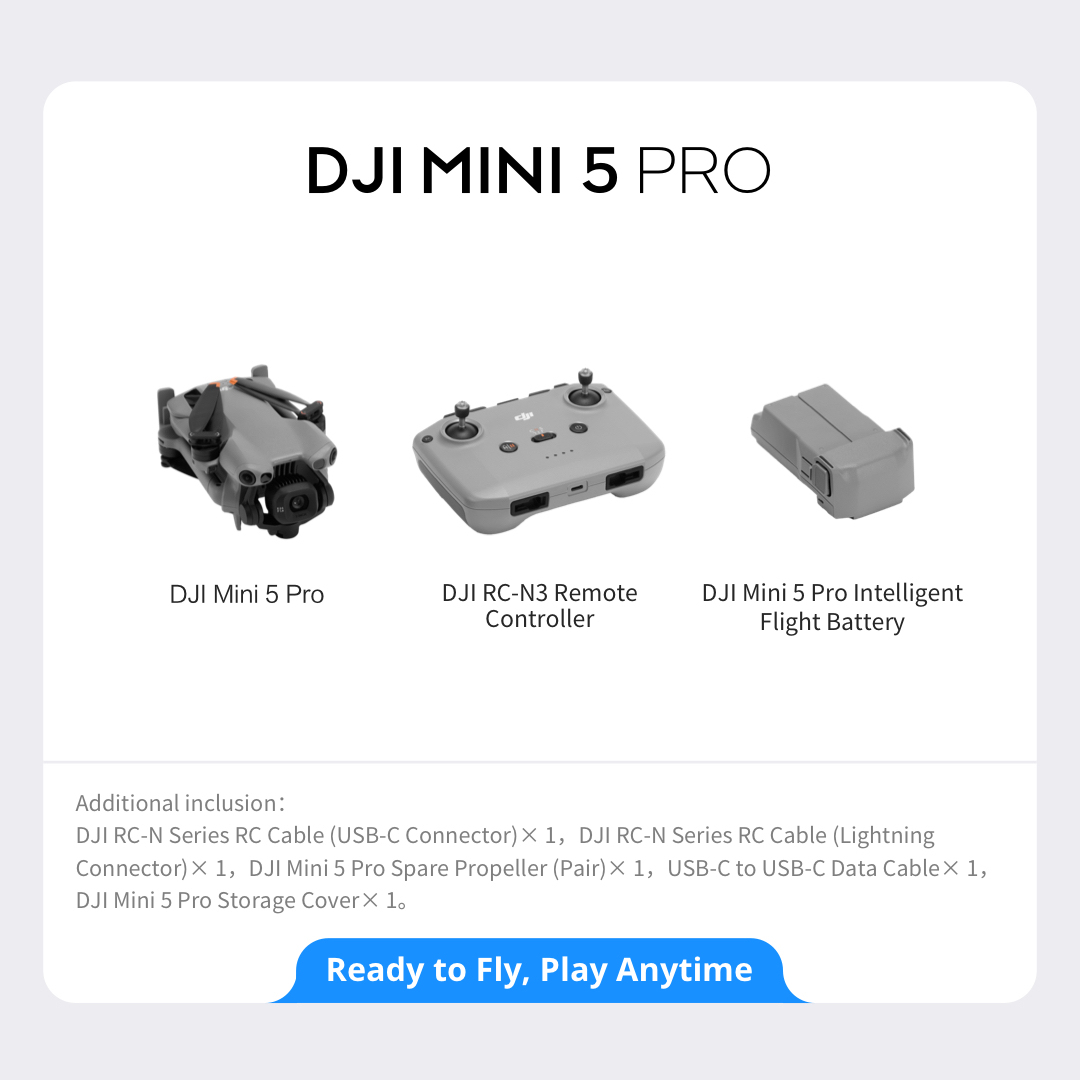 DJI Mini 5 Pro | 1-inch CMOS | 225° Flexible Gimbal Rotation | Upgraded ActiveTrack 360°