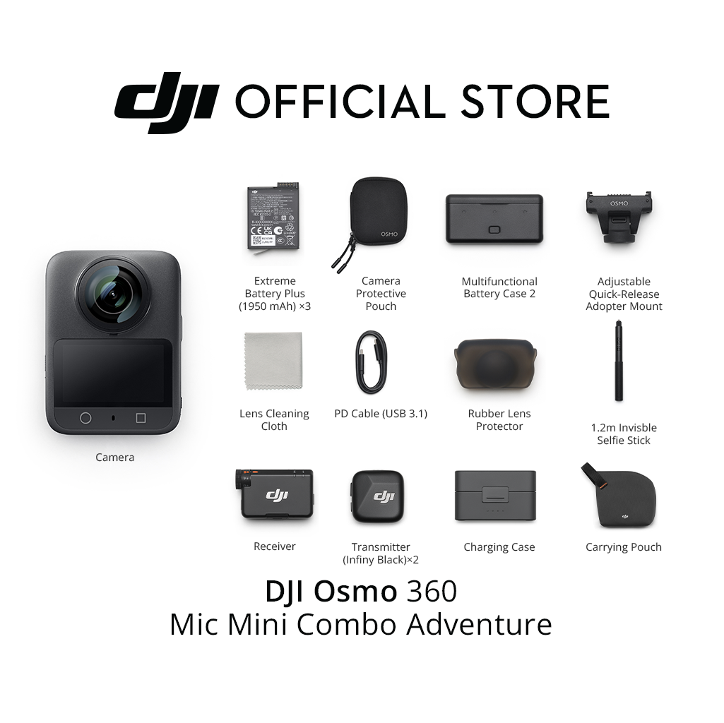 DJI Osmo 360 | Native 8K 360° Video | 105GB Built-in Storage | Waterproof & Cold-Resistant | Gesture Control & Voice Control