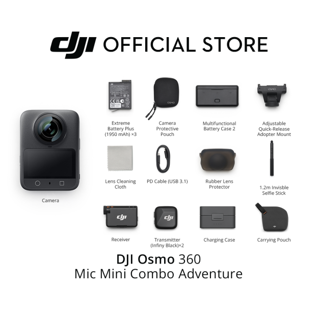 DJI Osmo 360 | Native 8K 360° Video | 105GB Built-in Storage | Waterproof & Cold-Resistant | Gesture Control & Voice Control