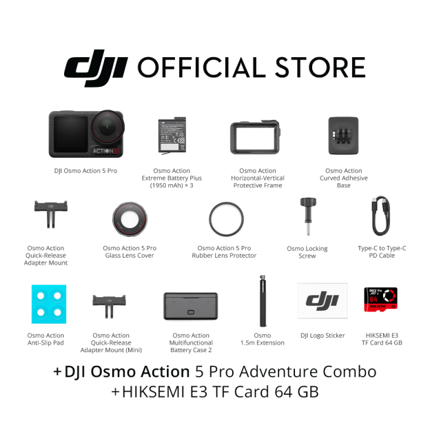 DJI Osmo Action 5 Pro - New Gen 1/1.3" sensor | Subject Tracking | 32x Slow Motion |