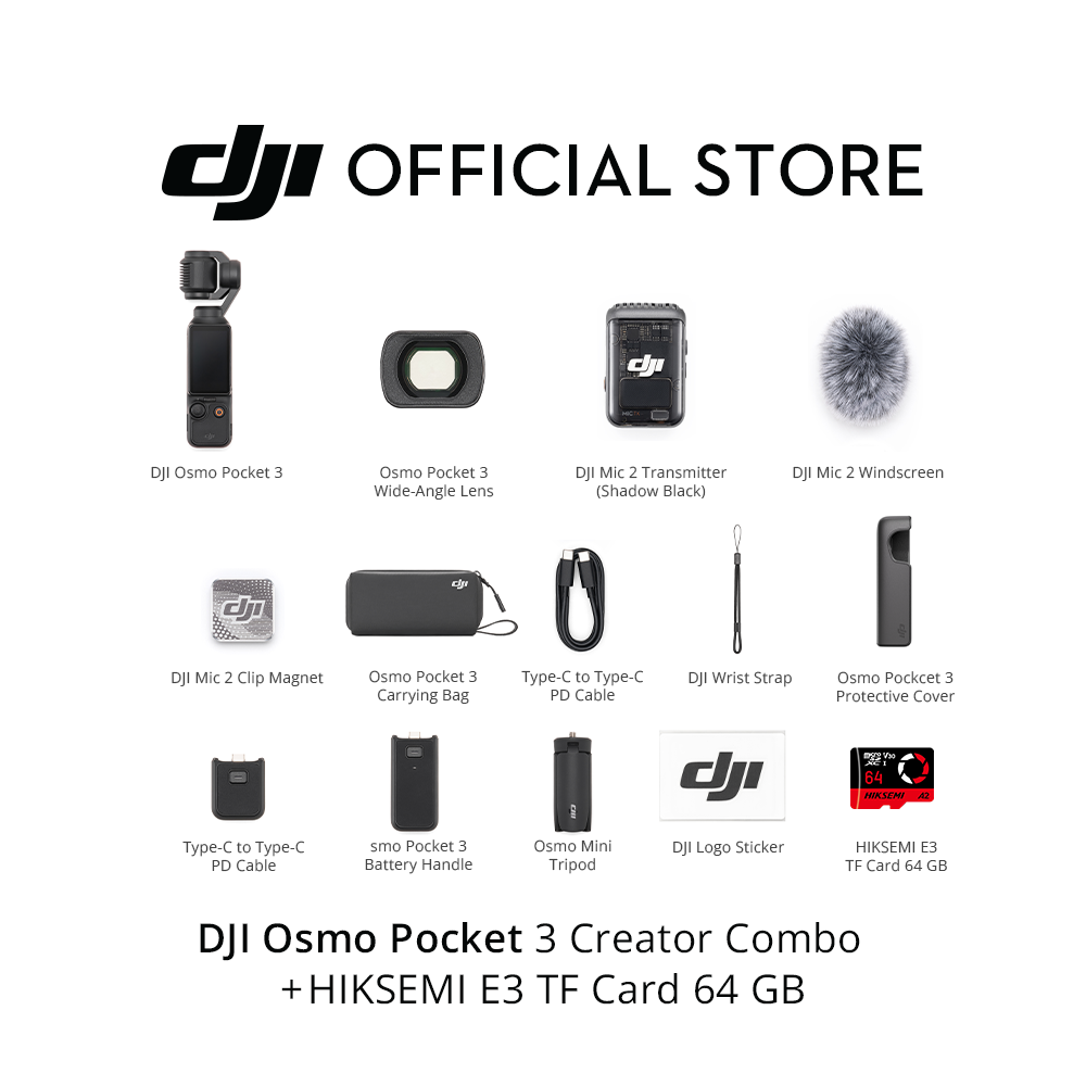 DJI Osmo Pocket 3 - Handheld 1-Inch CMOS & 4K/120fps | 2-Inch Rotatable Screen