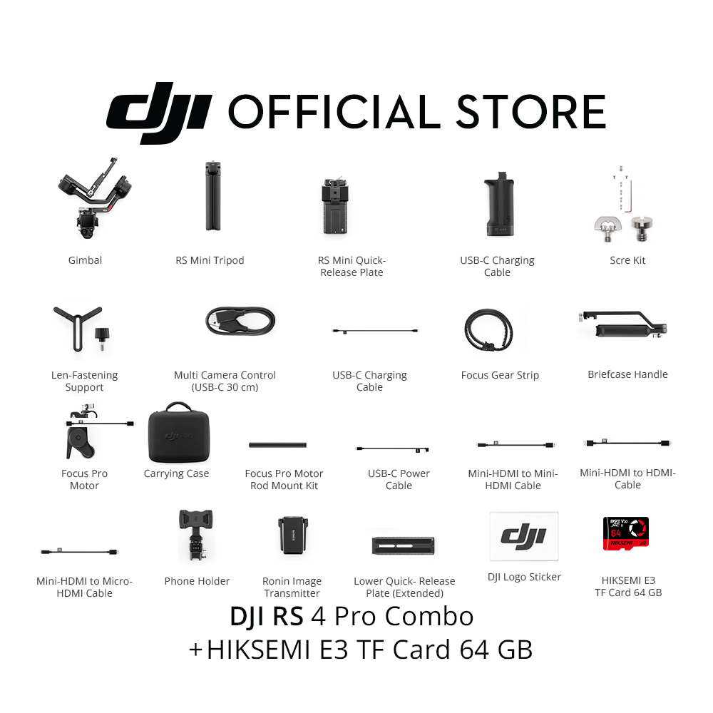 DJI RS 4 Pro - Gimbal Stabilizer | 4.5kg Payload Capacity With a 20% Increase in Motor Torque