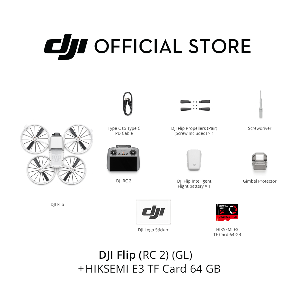 DJI Flip Foldable Full-Coverage Propeller Guard | 4K/60fps HDR Video | 31Min Max Flight