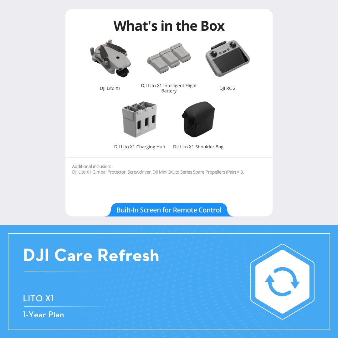 DJI LitoX1 - 1/1.3 Inch Sensor | Omnidirectional Obstacle Sensing | ActiveTrack | 15km Transmission