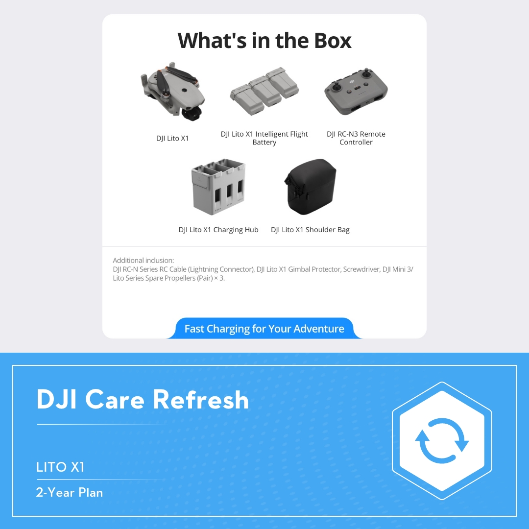 DJI LitoX1 - 1/1.3 Inch Sensor | Omnidirectional Obstacle Sensing | ActiveTrack | 15km Transmission