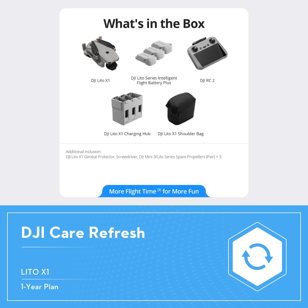 DJI LitoX1 - 1/1.3 Inch Sensor | Omnidirectional Obstacle Sensing | ActiveTrack | 15km Transmission