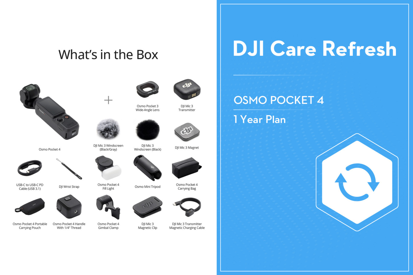 DJI Osmo Pocket 4 - 1 Inch CMOS | 4K 240fps | 10bit DLog M | 3 Axis Gimbal | 107GB Storage