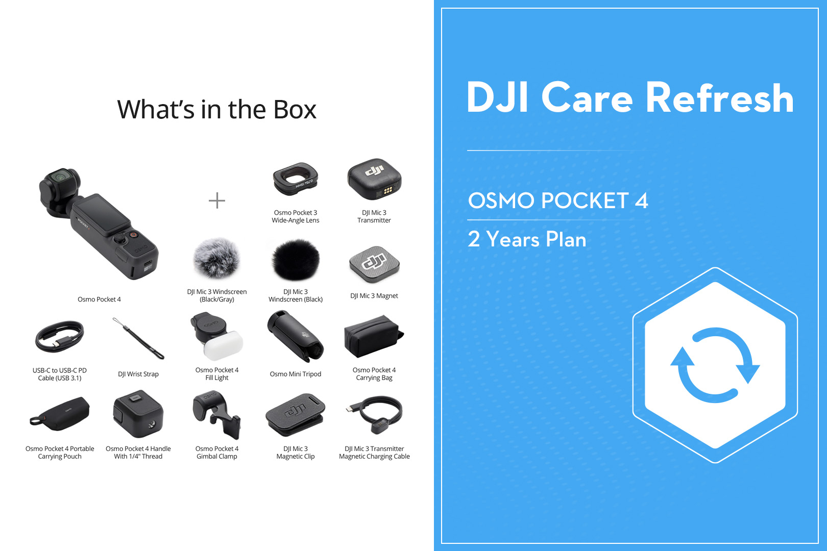DJI Osmo Pocket 4 - 1 Inch CMOS | 4K 240fps | 10bit DLog M | 3 Axis Gimbal | 107GB Storage